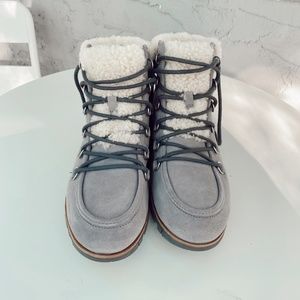 Sorel - Harlow Lace Cozy Light Grey - 8.5